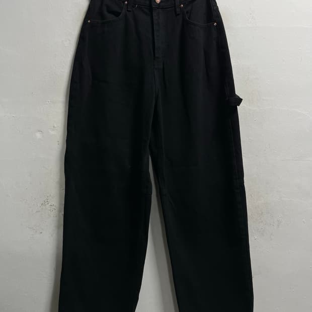 28-30 블랙 와이드 카펜터 워크팬츠 바지