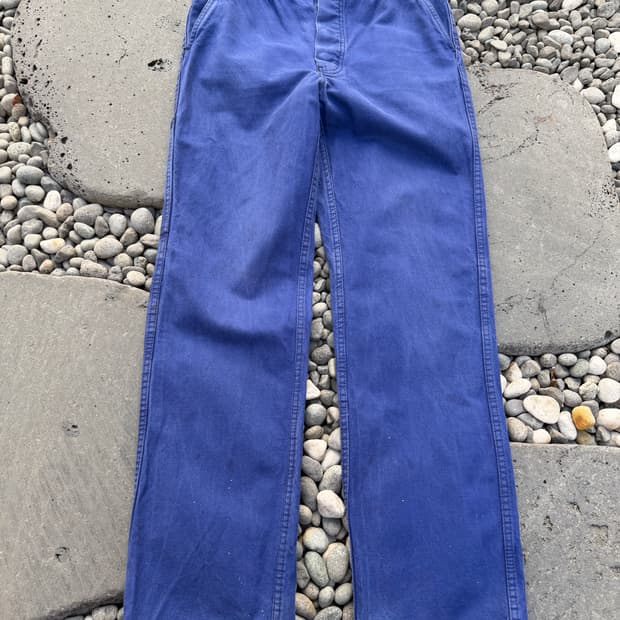 WASHED PURPLE BLUE OLD FRENCH 프렌치워크팬츠