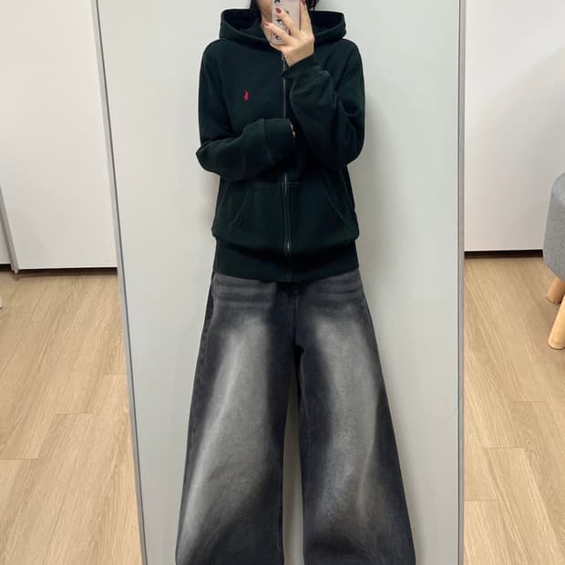 폴로 랄프로렌 신형 레드 포니 블랙 후드집업