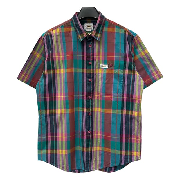 90s Lee 리 쌍방울 멀티컬러 반팔 체크 셔츠 남방 L