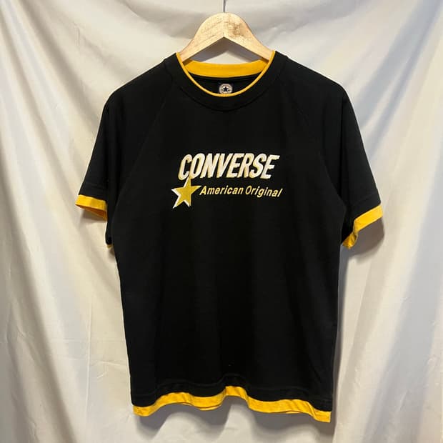 90s Converse 올드 컨버스 빈티지 레이어드 반팔 링거 티셔츠