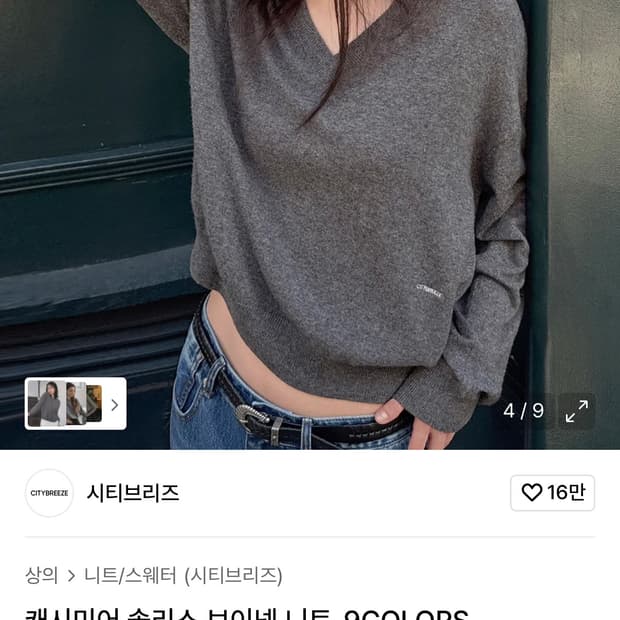 시티브리즈 브이넥 니트