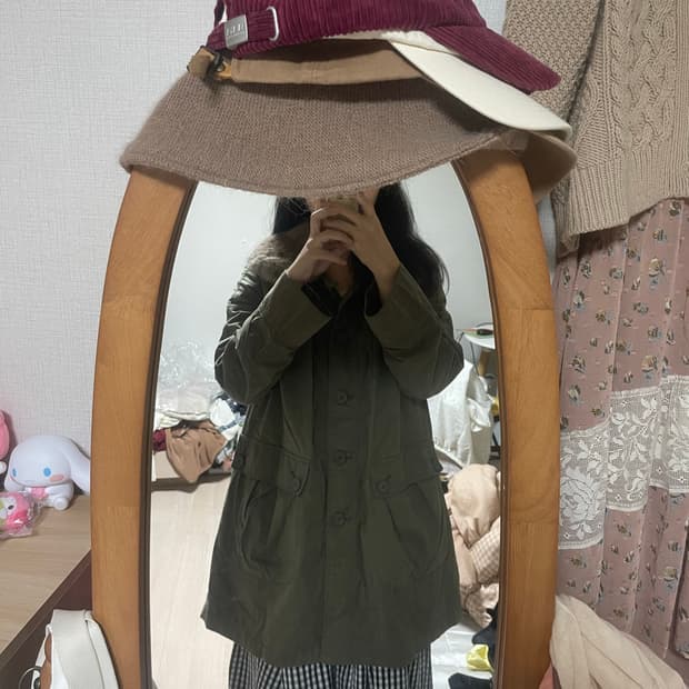 빈티지 래빗 퍼 야상자켓