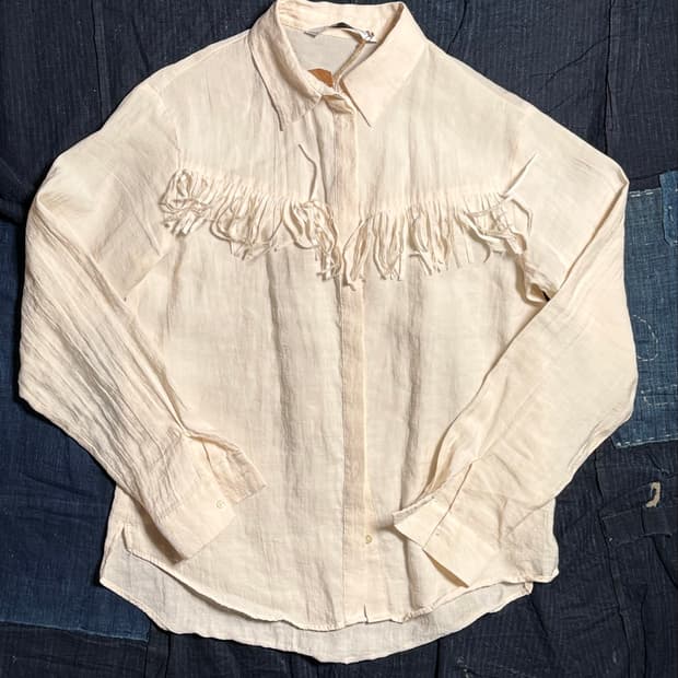 Zara 카우보이 프린지 버튼다운 셔츠 S