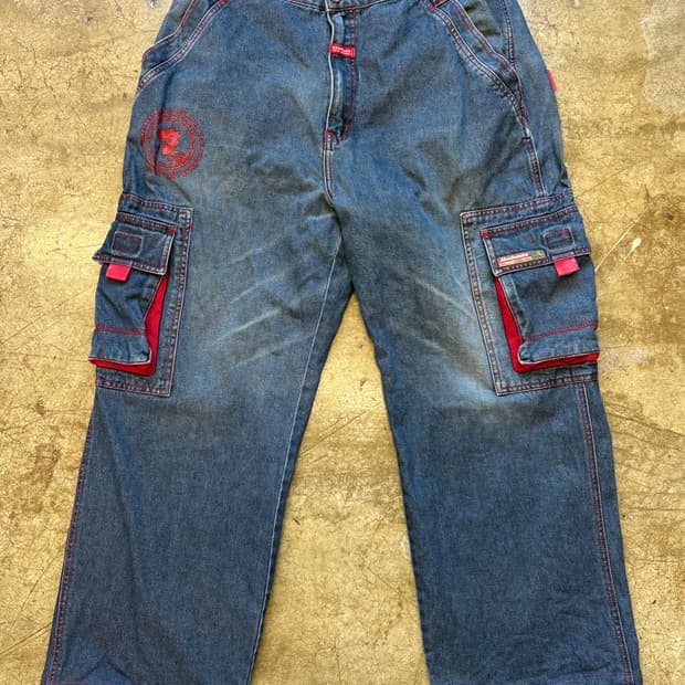 아카데믹스 올드스쿨 와이드 카고 데님