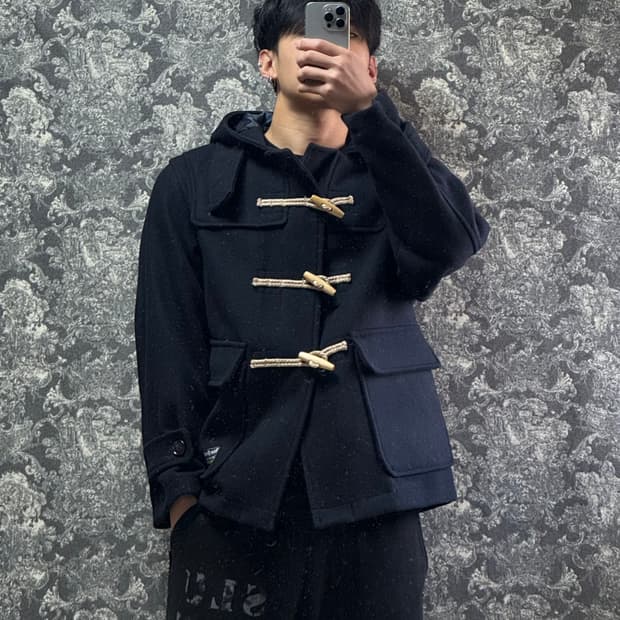 ebbetsfield / 이벳필드 울 오버핏 숏 더플코트 (새상품)