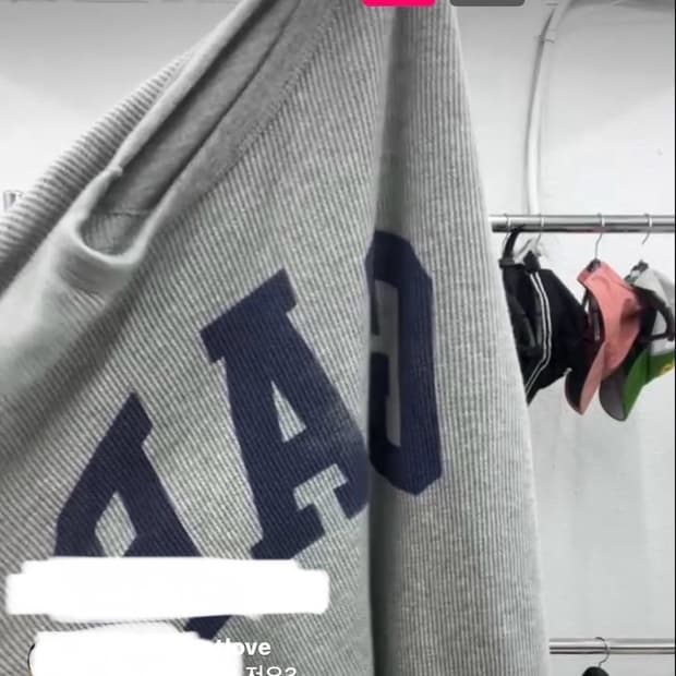 gap 갭 와플 롱슬리브 그레이