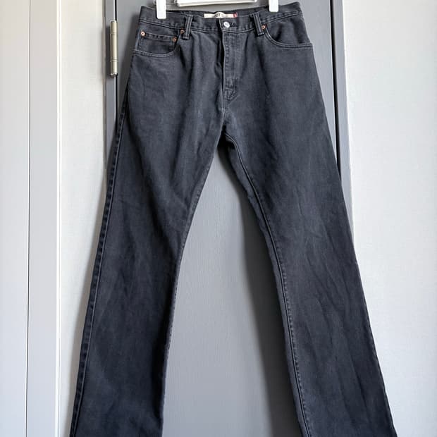 (33x34) 00s 리바이스 517 부츠컷 블랙진 블랙 데님