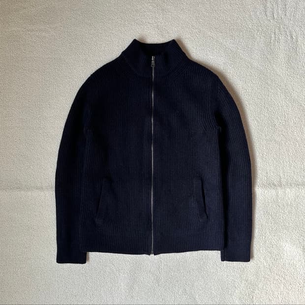 헤지스 울 집업 네이비