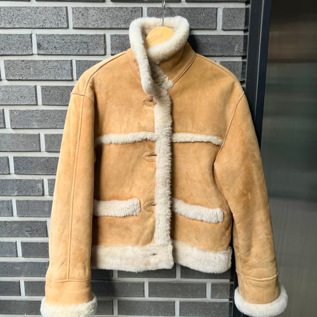 90s MASSINI EXCLUSIVE 리얼 양가죽 시어링 자켓