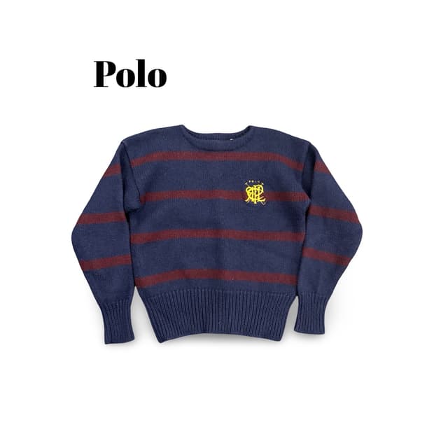 (95)폴로스트라이프크롭니트