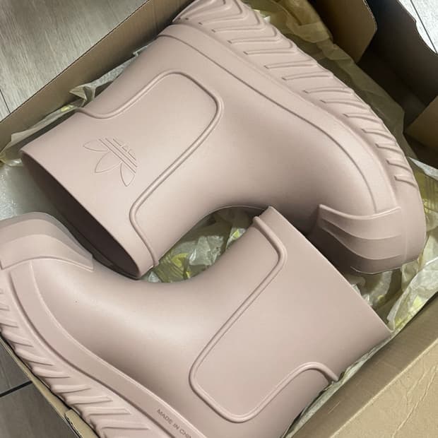 아디다스 슈퍼스타 레인부츠 아디폼 부츠 장화 블랙 원더토프 인디핑크