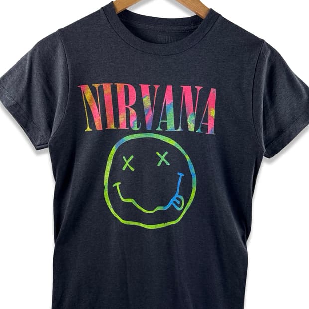 너바나 오피셜 레인보우 스마일 밴드티셔츠2104