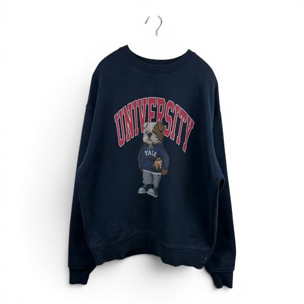 (XL) 예일 오버핏 빅프린팅 맨투맨 네이비