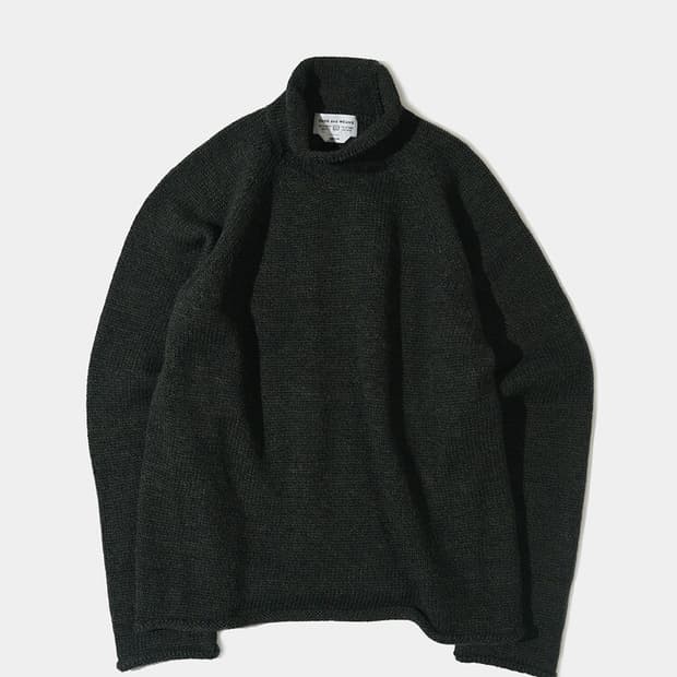 [L] 엔즈앤드민즈 / 24AW 롤넥 니트 / 믹스 그린