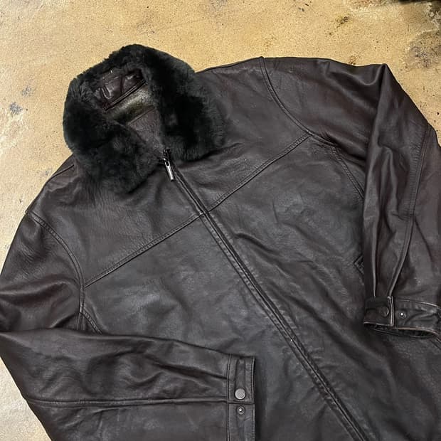 [정품/105] 인디안 가죽 무스탕 자켓 브라운 b19