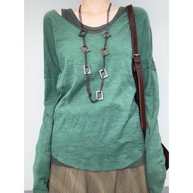 빈티지 슬리브리스 롱슬리브 레이어드 세트