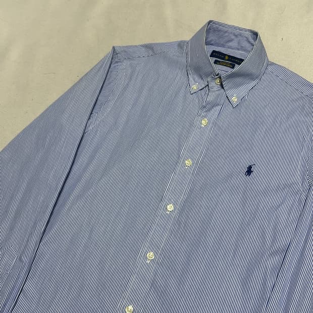 XS 폴로랄프로렌 클래식핏 블루 스트라이프 셔츠