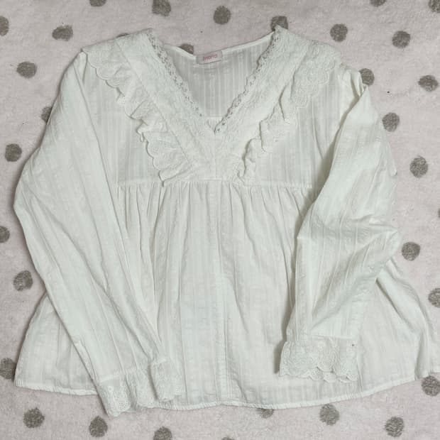 빈티지 화이트 레이스 블라우스