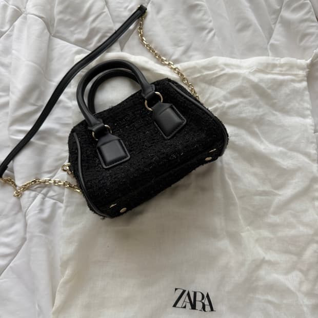 자라 트위드백 크로스백