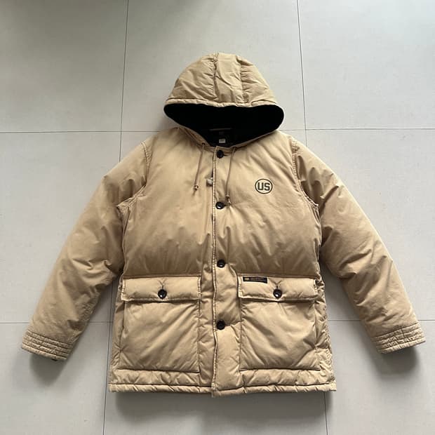 네이버후드 MIL 밀리터리 다운 파카 베이지 XL 
