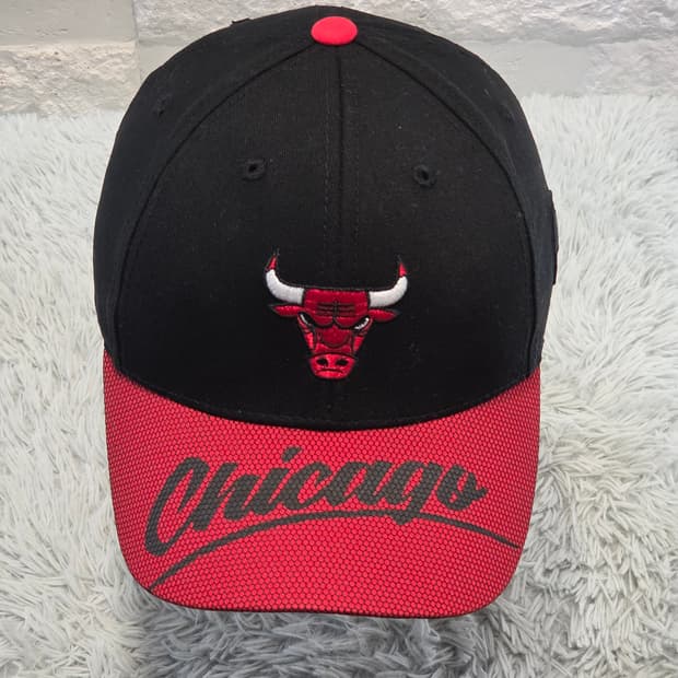 M1-3:NBA 시카고 불스 로고 캡 블랙 레드 프리사이즈 54-57cm