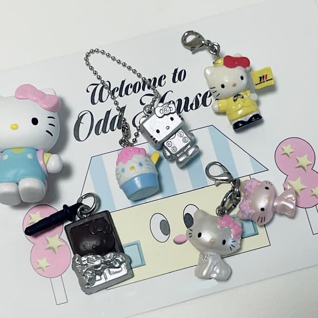 고전 디저트 빙수 키티 스트랩 초콜릿 키티 챠미 허니큐트 키티 피규어자석