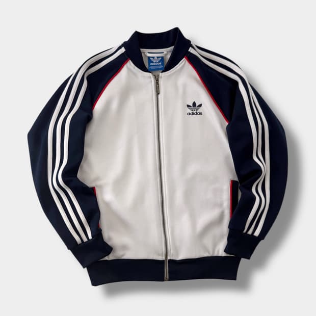 아디다스 화이트/네이비 배색 유로파 트랙 져지