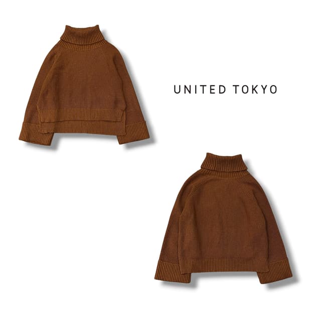  유나이티드도코 롤업 터틀넥 니트 y14091