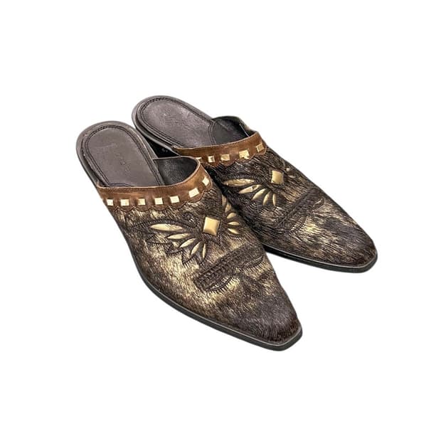 PONY HAIR LEATHER MULE