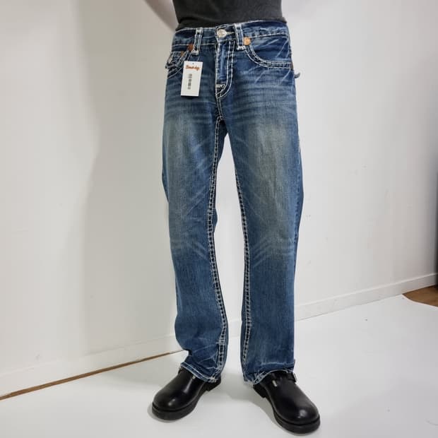 트루릴리전 부츠컷 워시드 팬츠 