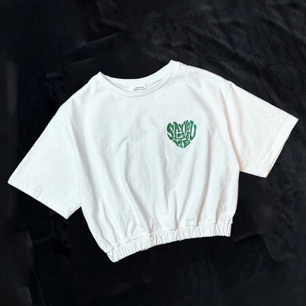 일본빈티지 크롭 반팔티셔츠