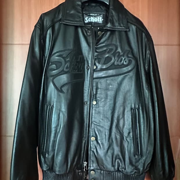Schott NYC 소가죽 바시티 자켓