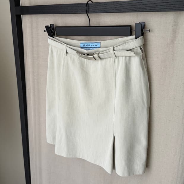 프라다 1993 s/s belted midi skirt