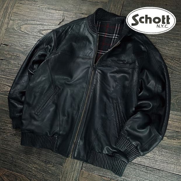 [쇼트] 리버시블 빅스이즈 쉽스킨 양가죽 레더 봄버 자켓 P01576