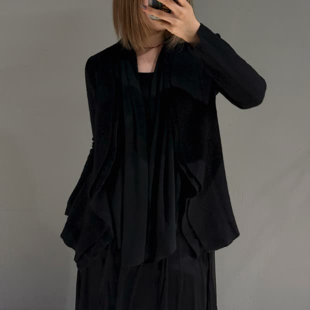 layered collar design wool jacket