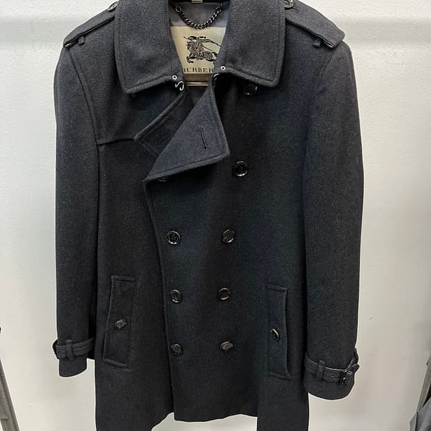 100) 버버리 울 더블코트 