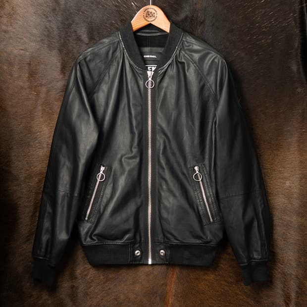 [S] 디젤 램스킨 레더 봄버 자켓 블루종 