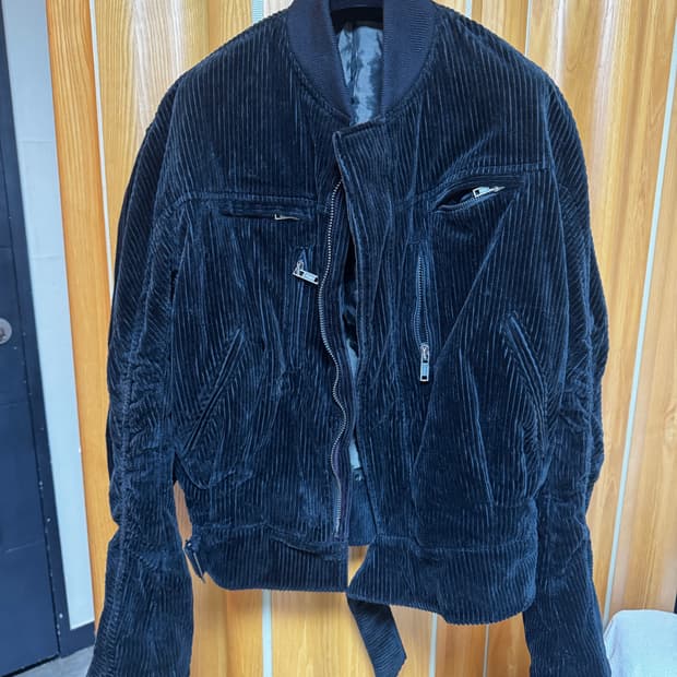 하이더 아커만 15FW 블랙 벨벳 코듀로이 바이커 봄버