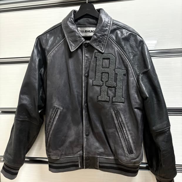 rhude X zara 버팔로 소가죽 바시티 자켓 rhuigi 루이지