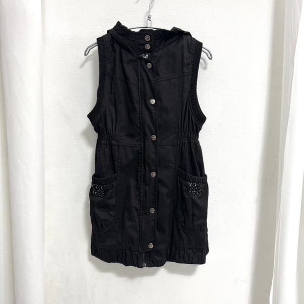 Zip-Up Button Hoodie Dress