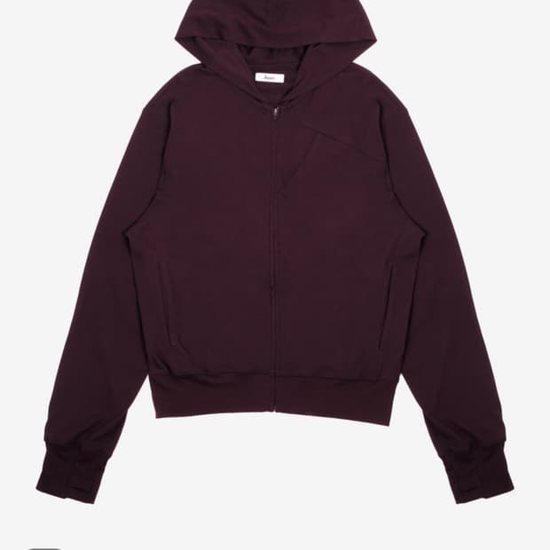 asien Hoodie Zip-Up Burgundy 2 사이즈