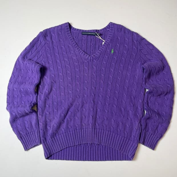 폴로 랄프로렌 스포츠 브이넥 케이블 니트 PN9448