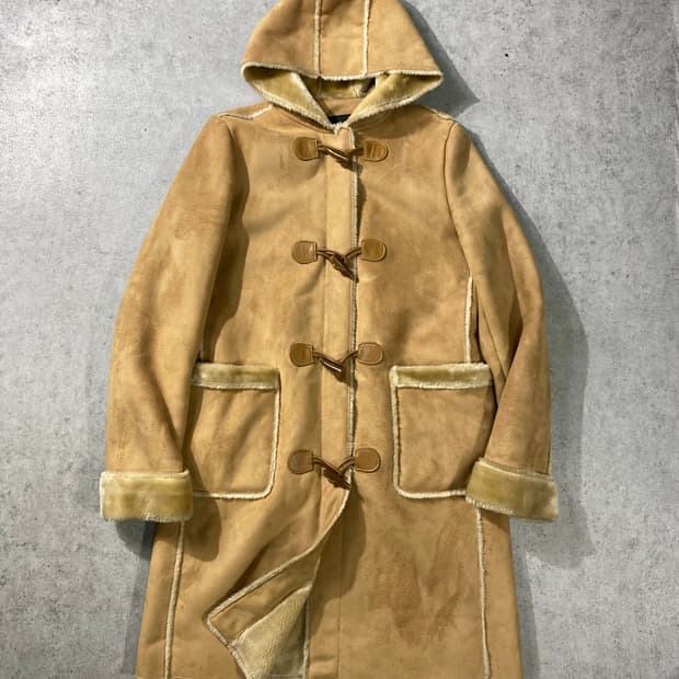 [90-95] 90-00s VELARDI 시어링 후드 더플코트