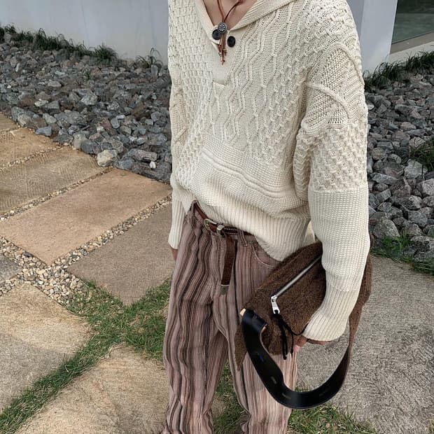 자라 컬렉션 라인 니트