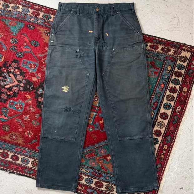 OG 칼하트 더블니 블랙 칼하트 B136 썩블니 워크팬츠