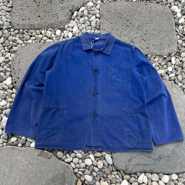 FADED PURPLE BLUE HBT 헤링본트윌코튼 프렌치워크자켓