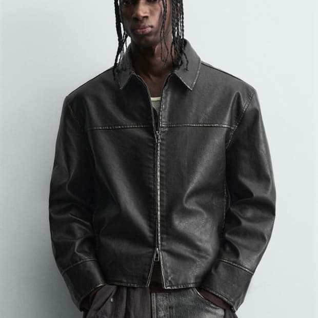 ZARA 워싱 페이크 레더 자켓 L사이즈 삽니다