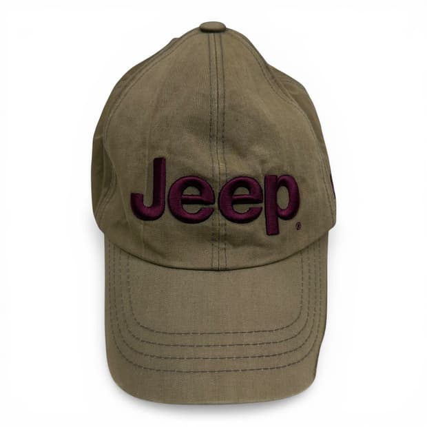 F) 지프 자수로고 볼캡 베이지