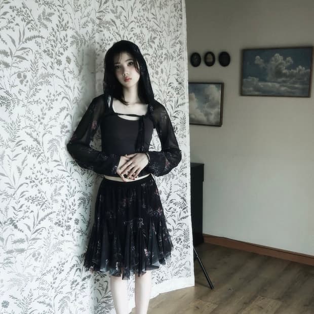 한땀한땀) s 봉접귀비 볼레로 스커트 세트